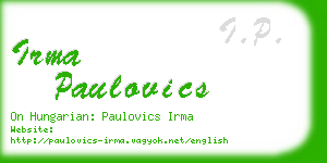 irma paulovics business card
